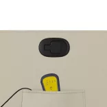 krémszínű műbőr dönthető masszázsfotel