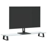 fekete edzett üveg és fém monitorállvány 80 x 20 x 8 cm