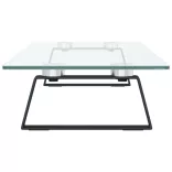 fekete edzett üveg és fém monitorállvány 80 x 20 x 8 cm