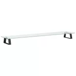 fekete edzett üveg és fém monitorállvány 100 x 20 x 8 cm