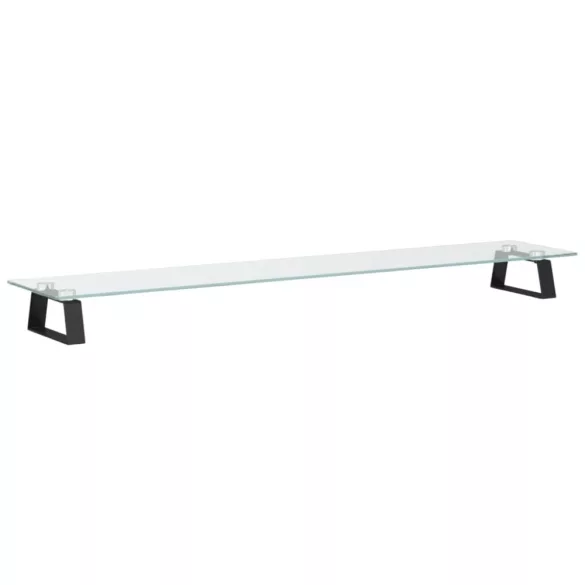 fekete edzett üveg és fém monitorállvány 100 x 20 x 8 cm