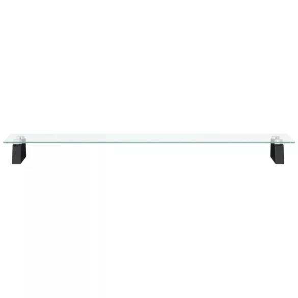 fekete edzett üveg és fém monitorállvány 100 x 20 x 8 cm