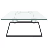 fekete edzett üveg és fém monitorállvány 100 x 20 x 8 cm