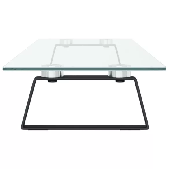 fekete edzett üveg és fém monitorállvány 100 x 20 x 8 cm