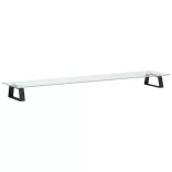 fekete edzett üveg és fém monitorállvány 100 x 20 x 8 cm