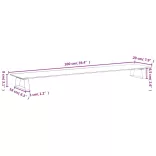 fekete edzett üveg és fém monitorállvány 100 x 20 x 8 cm