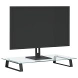 fekete edzett üveg és fém monitorállvány 60 x 35 x 8 cm