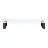 fekete edzett üveg és fém monitorállvány 60 x 35 x 8 cm