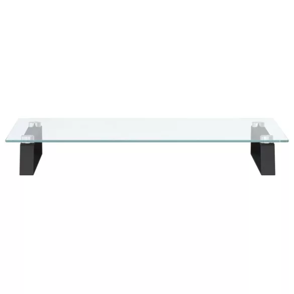 fekete edzett üveg és fém monitorállvány 60 x 35 x 8 cm