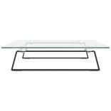 fekete edzett üveg és fém monitorállvány 60 x 35 x 8 cm