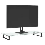 fekete edzett üveg és fém monitorállvány 80 x 35 x 8 cm
