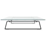 fekete edzett üveg és fém monitorállvány 80 x 35 x 8 cm