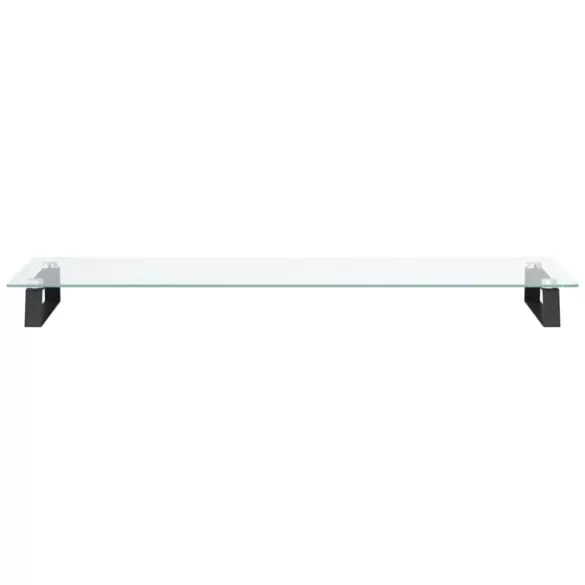 fekete edzett üveg és fém monitorállvány 100 x 35 x 8 cm