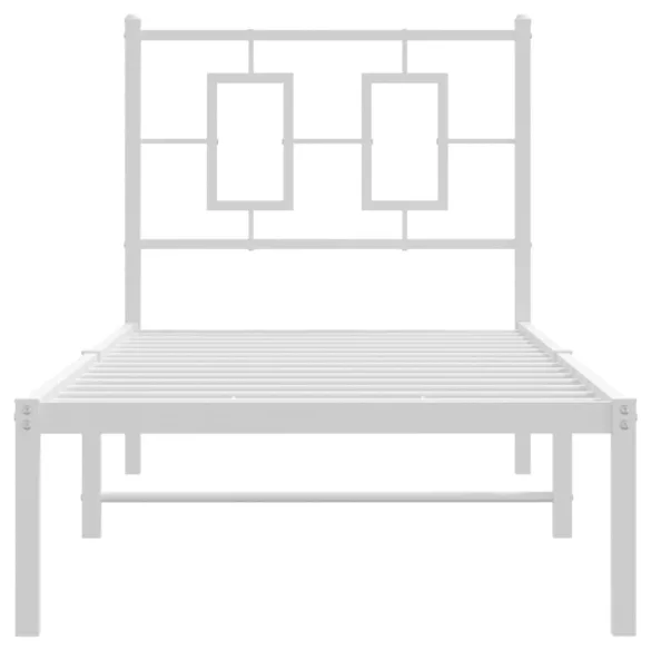 fehér fém ágykeret matrac nélkül fejtámlával 180 x 200 cm
