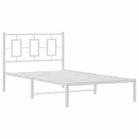 fehér fém ágykeret fejtámlával 100x190 cm
