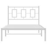 fehér fém ágykeret fejtámlával 100x190 cm