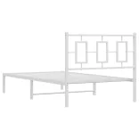 fehér fém ágykeret fejtámlával 100x190 cm