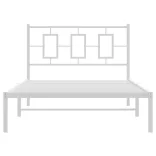 fehér fém ágykeret fejtámlával 107x203 cm