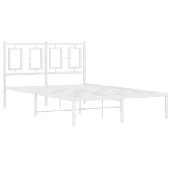 fehér fém ágykeret fejtámlával 120x190 cm