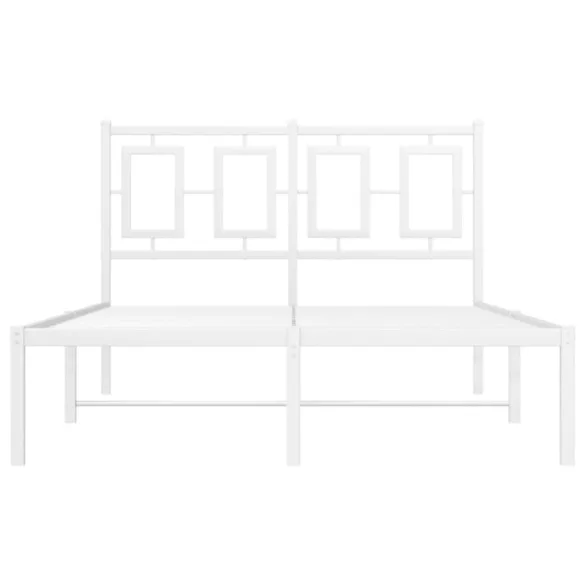 fehér fém ágykeret fejtámlával 120x190 cm