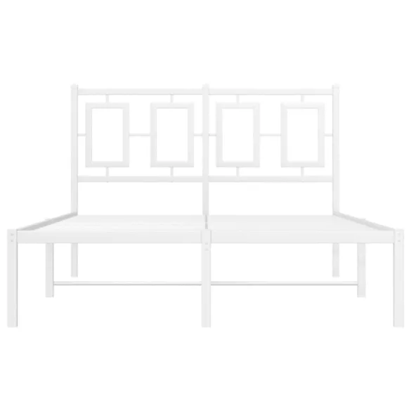 fehér fém ágykeret fejtámlával 120 x 200 cm
