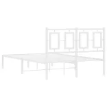 fehér fém ágykeret fejtámlával 120 x 200 cm