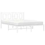 fehér fém ágykeret fejtámlával 135 x 190 cm