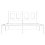 fehér fém ágykeret fejtámlával 135 x 190 cm