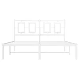 fehér fém ágykeret fejtámlával 140 x 200 cm