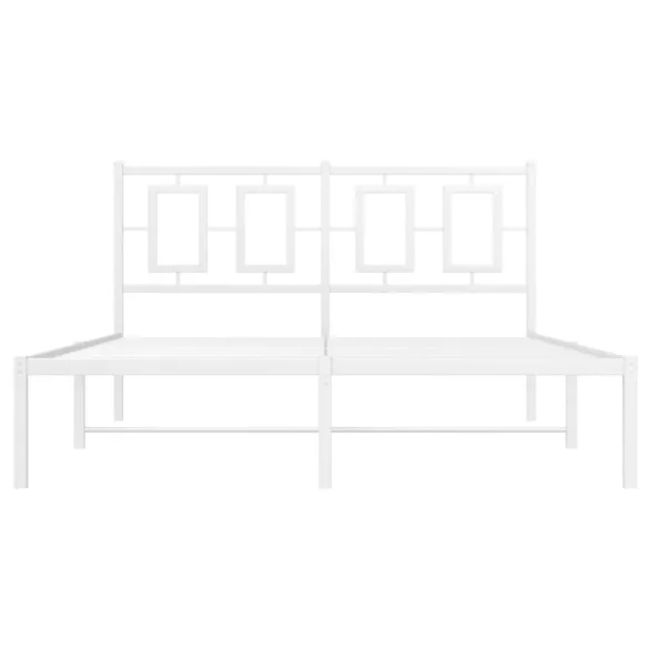 fehér fém ágykeret fejtámlával 140 x 200 cm