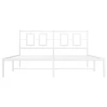 fehér fém ágykeret fejtámlával 150 x 200 cm