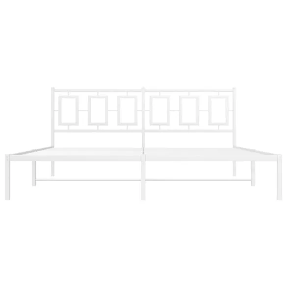 fehér fém ágykeret fejtámlával 183 x 213 cm