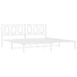 fehér fém ágykeret fejtámlával 193 x 203 cm