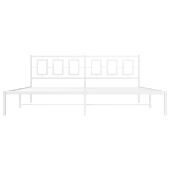 fehér fém ágykeret fejtámlával 193 x 203 cm