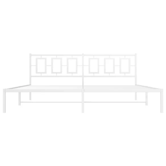 fehér fém ágykeret fejtámlával 200 x 200 cm