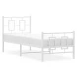 fehér fém ágykeret fej- és lábtámlával 75 x 190 cm