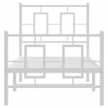 fehér fém ágykeret fej- és lábtámlával 80x200 cm