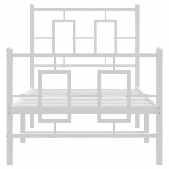 fehér fém ágykeret fej- és lábtámlával 80x200 cm