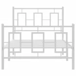 fehér fém ágykeret fej- és lábtámlával 90x200 cm