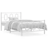 fehér fém ágykeret fej- és lábtámlával 107 x 203 cm
