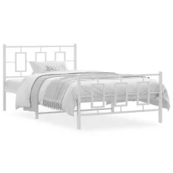 fehér fém ágykeret fej- és lábtámlával 107 x 203 cm