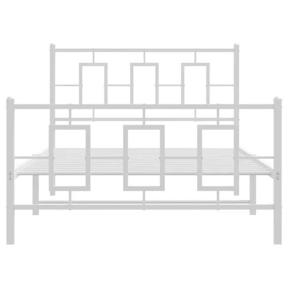 fehér fém ágykeret fej- és lábtámlával 107 x 203 cm