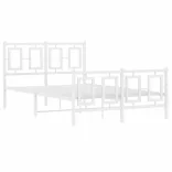 fehér fém ágykeret fej- és lábtámlával 120 x 190 cm