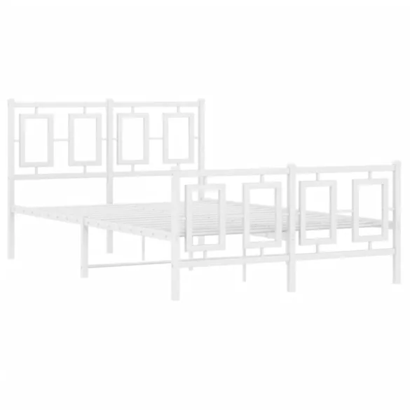 fehér fém ágykeret fej- és lábtámlával 120 x 190 cm