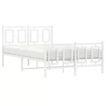 fehér fém ágykeret fej- és lábtámlával 120 x 190 cm