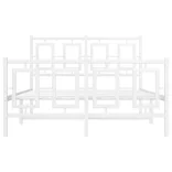 fehér fém ágykeret fej- és lábtámlával 120 x 190 cm