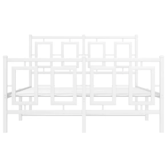 fehér fém ágykeret fej- és lábtámlával 120 x 190 cm