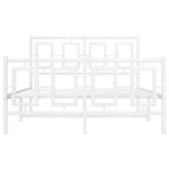 fehér fém ágykeret fej- és lábtámlával 120x200 cm