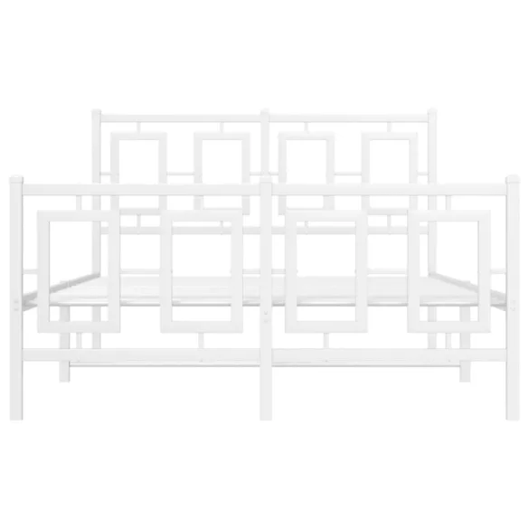 fehér fém ágykeret fej- és lábtámlával 120x200 cm