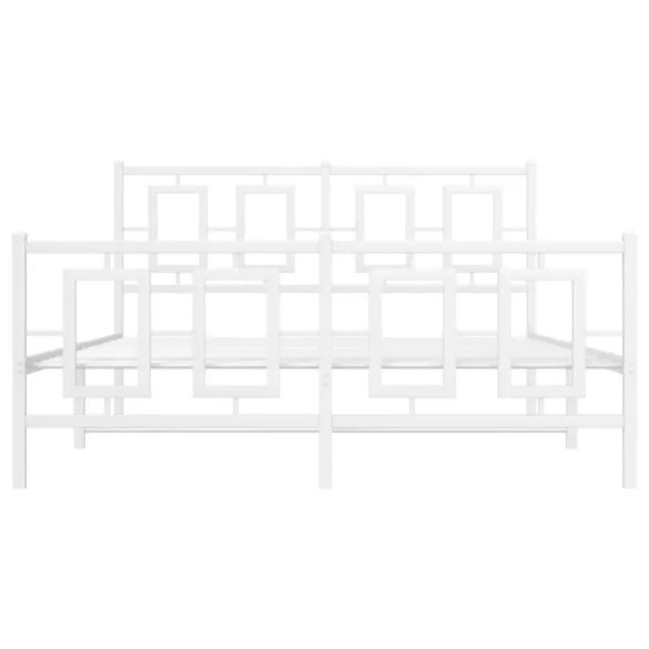 fehér fém ágykeret fej- és lábtámlával 135x190 cm